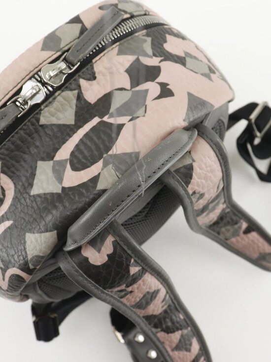 MCM Studs Backpack Daypack Camouflage Pattern pink Calfskin Women main image 12